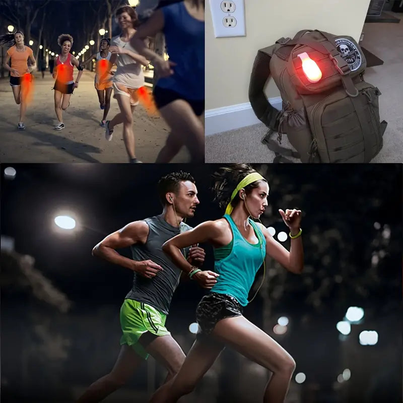 MAGNETIC LED SAFETY LIGHTS - HLTHY Hydration running vest for runners Marathon race cycling hiking Trails running